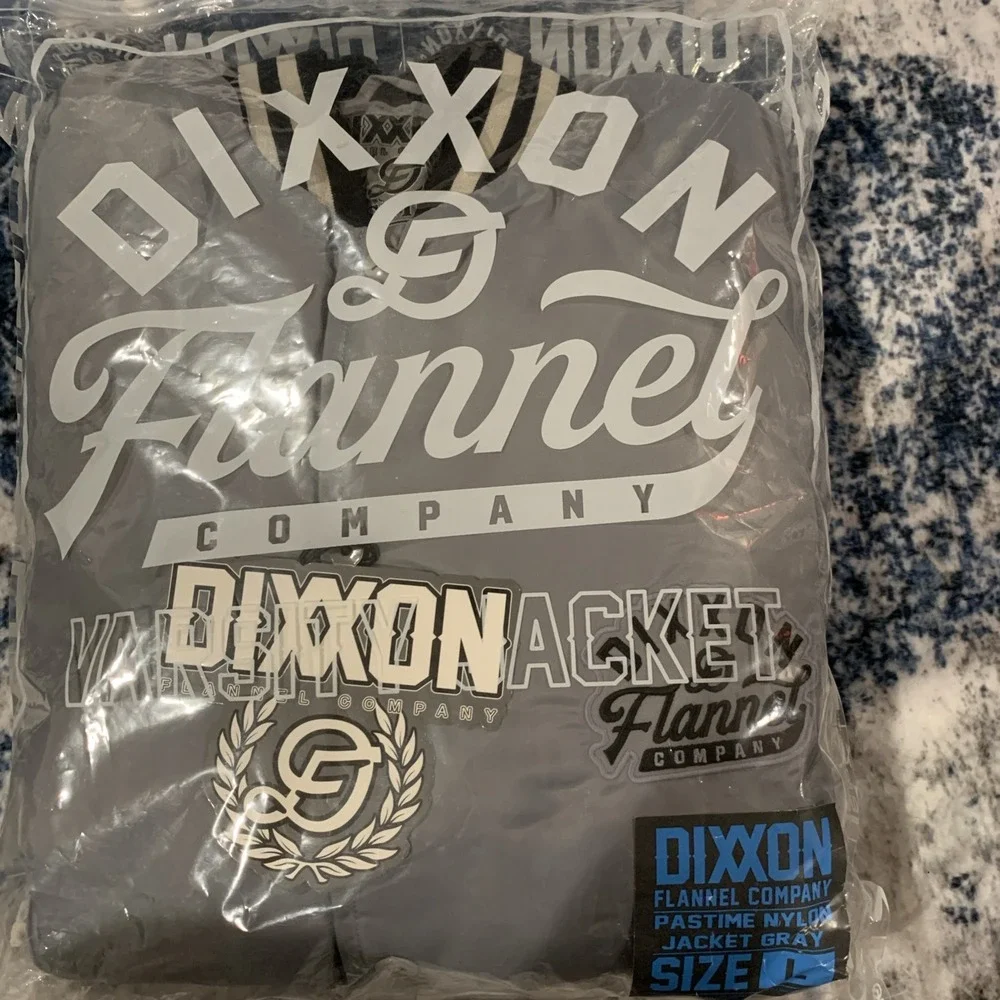 Dixxon Flannel Company Jacket Pastime Nylon Varsity Jacket Gray Men's XL‎ NWT